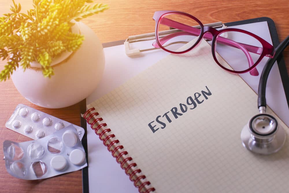 Concept Photo of Female Sex Hormone Estrogen and Its Level in Body.